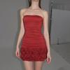 2026 European and American autumn new sleeveless tube top slim and thin three-dimensional flower hip-wrapped sexy dress women