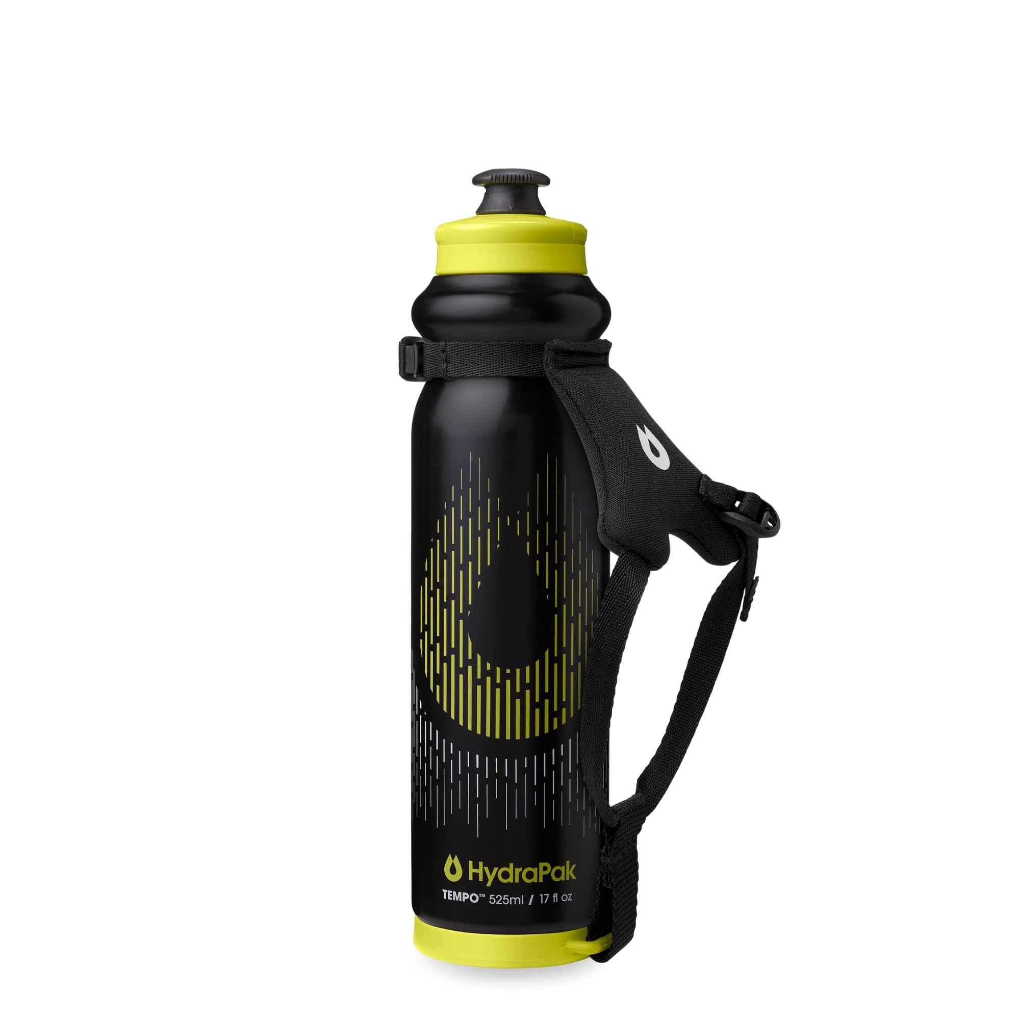 

Ручная беговая бутылка HydraPak Tempo Pro 525 мл для гидратации во время тренировок и соревнований со съемным ремешком, черная - (525 мл/17 унций) - чёрный