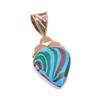 Natural Rainbow Calsilica Gemstone 925 Solid Silver Two Tone Pendant 1.50" m0V48