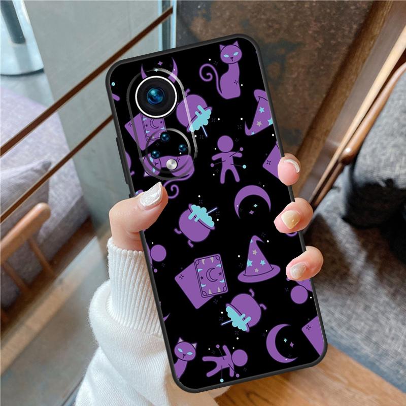 Witches Cat Moon Case For Honor X6a X7a X8a X9a X9b X7 X8 X9 8X 9X Cover For Honor Magic 5 Lite 50 70 90