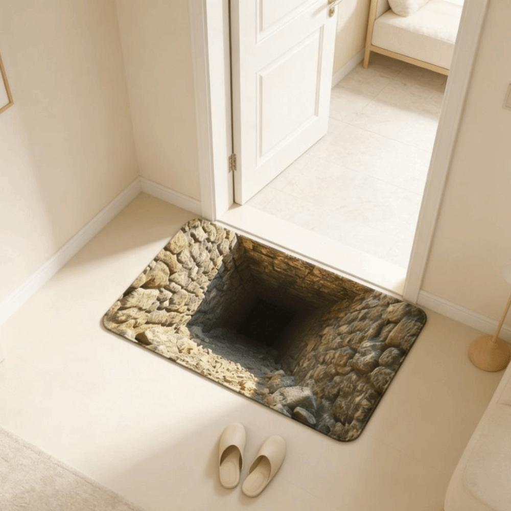 Water-absorbing Optical Illusion Doormat 3D Flat Bedroom Door Rug Bathroom Carpet  Home Decor