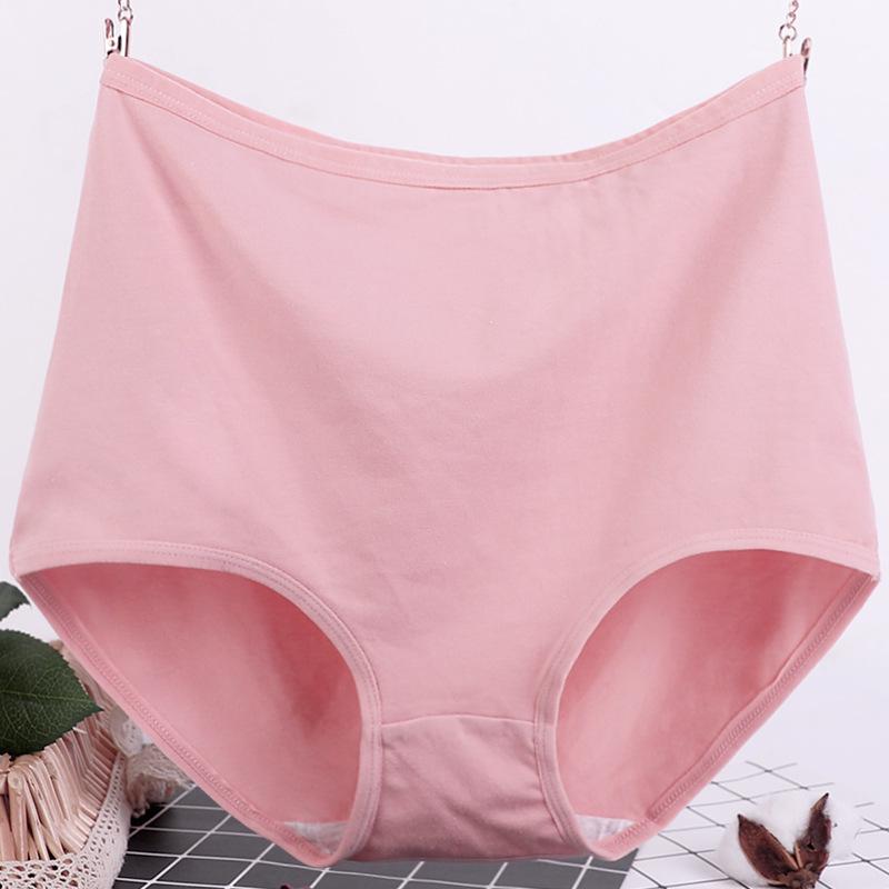 Plus Size Women's High Waist Cotton Briefs - Youthful Design for Comfort