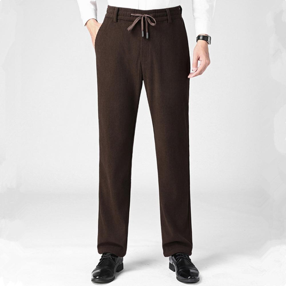 

Высокое Качество Новый Бренд Повседневная Мода Эластичная Кулиска Высокая Посадка Длинные Вельветовые Брюки Мужские Прямые Брюки Мужская Одежда 6XL кофейный