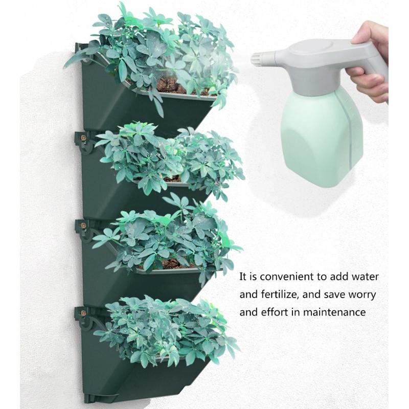 Pack Of 4 Wall Mounted Outdoor Vertical Planter Space Saving Design For Small Gardens And Patios