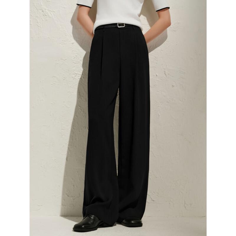 Juzza & Annacoco Women's Elegant Drape Wide-Leg Trousers