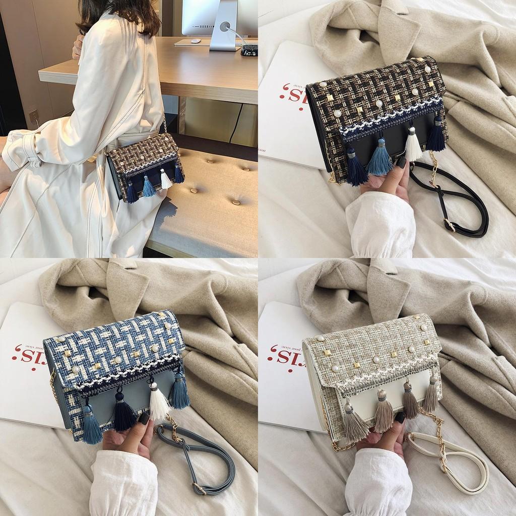 Style Woven Mini Shoulder Bag With Chain Strap For Casual Travel