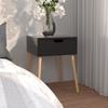 Day and Night - Day and Night Nightstand Engineered Wood Glossy Black 40x40x56 Cm
