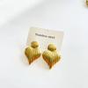 Trendy Personality  Irregular Geometric Heart Shaped Drop Stud Earrings 18 K Gold Plated Stainless Steel Earrings for Woman