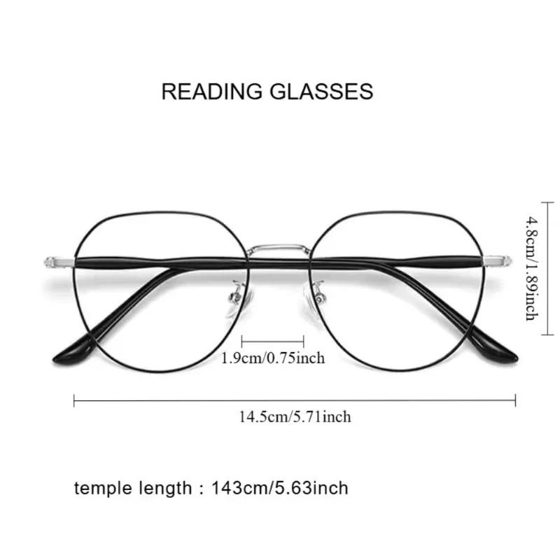 3PCS Anti Blue Light Reading Glasses Women +100 ~ +400 Frame Girls New Hyperopia Glasses Round Plain Color Frame Glasses