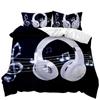 Headphones Duvet Cover Rock Music Melody Note Bedding Set Cool White Headset Boys Double Queen King Size Polyester Qulit Cover