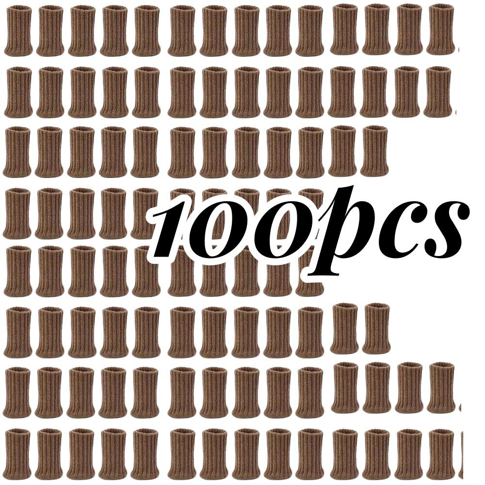 100pcs Cloth Table Chair Leg Socks Woolen High Elastic Floor Protectors Non-Slip Chair Leg Feet Covers Knitted Furniture Pad Set