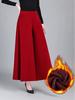 Autumn/Winter High-Waisted Plus Velvet Wide-Leg Pants: Fashionable, Age-Reducing Casual Skirt for Middle-Aged and Elderly Mothers