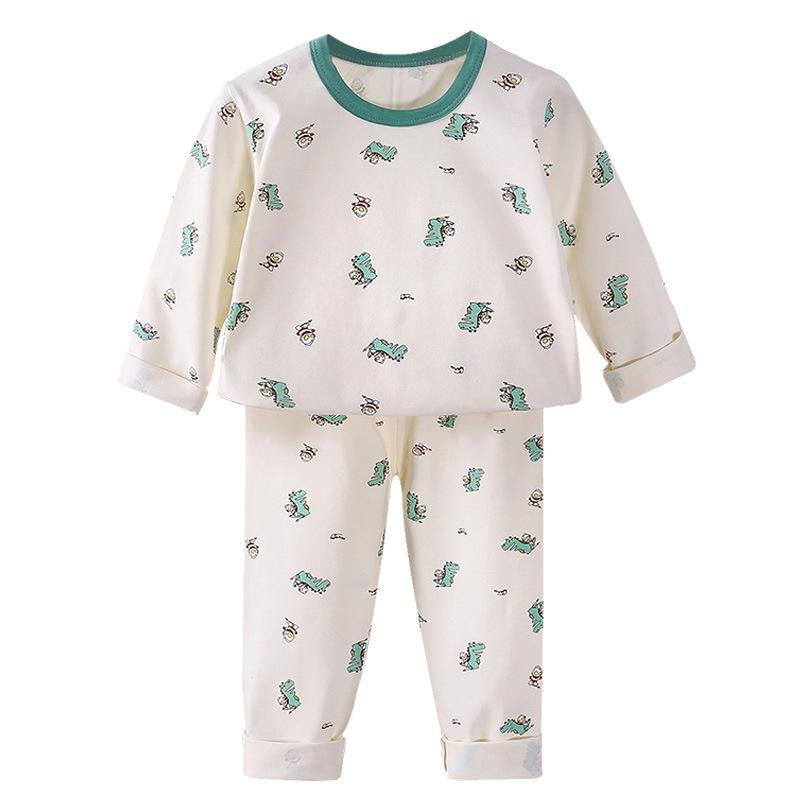 Kids Autumn Lycra Cotton Thermal Underwear Set Boys Girls Baby Base Layer Homewear Pajamas Two Piece Suit