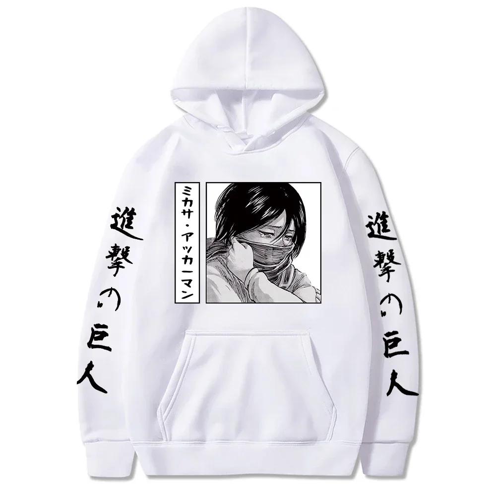 Attack On Titan Anime Print Men Women Hoodies Ackerman Mikasa Graphic Pullover Sweatshirt Harajuku Harajuku Hoody