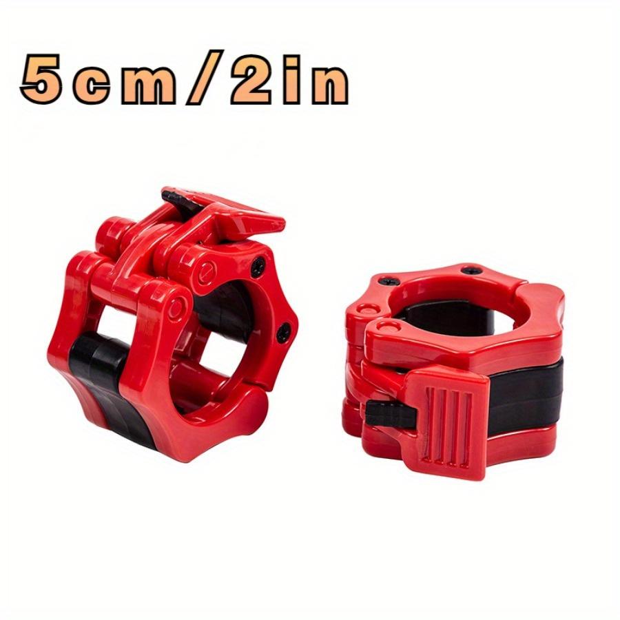 

1 пара зажимов для штанги позволяет быстро снять фиксатор штанги. Зажим для штанги для гантелей и зажим для воротника для поднятия тяжестей для фитнес-тренировок. 5cm/1 pair красный