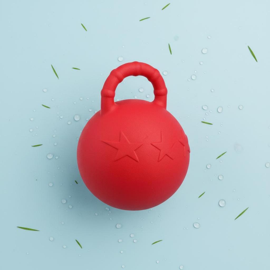 Rubber Horse Orb Embossed Patterns Tug Handle Compressible