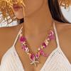 Y2K Unique Ocean Theme Necklace for Women Gold Color Chain Seahorse Starfish Pendant Maximalist Jewelry Dopamine Gift Party