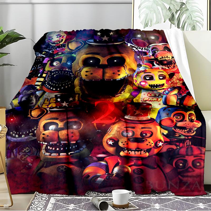 Fnaf Horror Circus Blanket Flannel Throw for Sofa, Indoor, Camping, Living Room, Office, Chair, And Bed Soft Birthday Gift