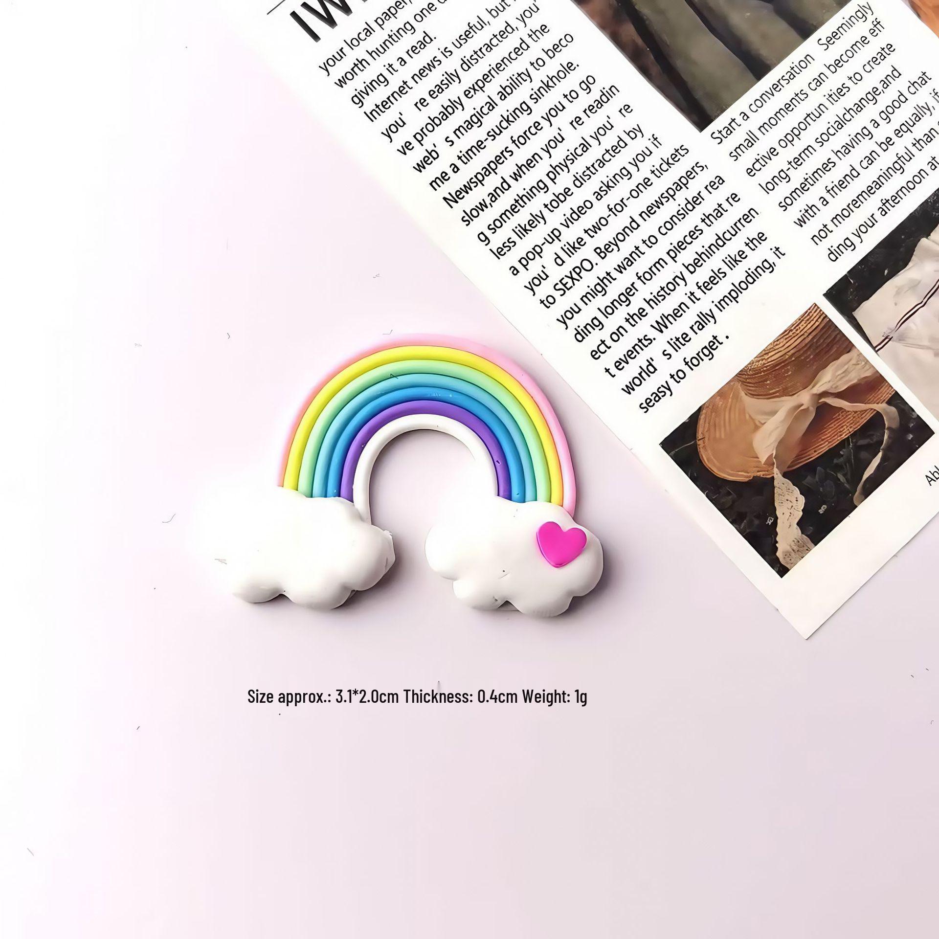 Rainbow Cloud & Star Polymer Clay Ornaments for Micro Landscapes & Phone Cases Medium