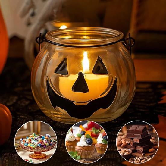 Pumpkin Candlestick Halloween Candle Holder with Stand High Stability Ghost Tealight Candle Bracket Party Decoration