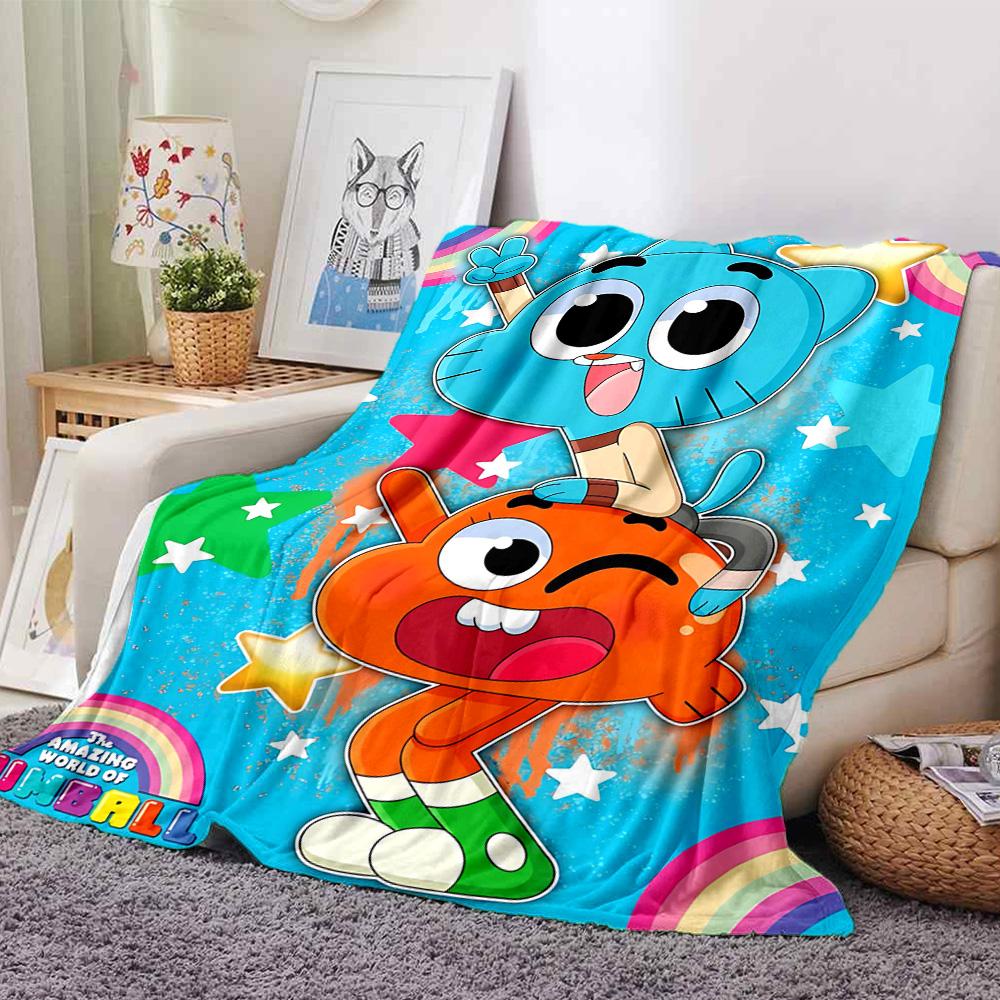 Gumball Darwin Adventure Flannel Blanket Super Soft Warm Cozy Blanket For Sofa Bed Office Travel Allseason Home Decor Gift