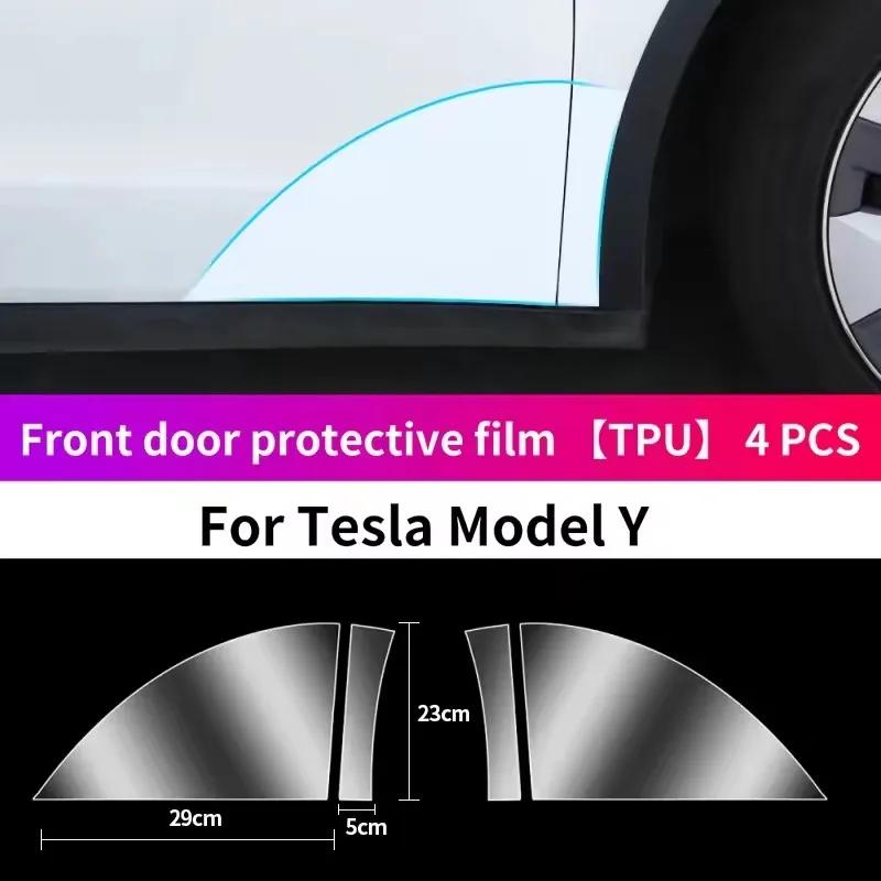 For Tesla Model 3 Model Y Car Rear Door Triangle Pre-cut Anti-Scratch Protective Film Refit Accessories TPU Transparent Sticker