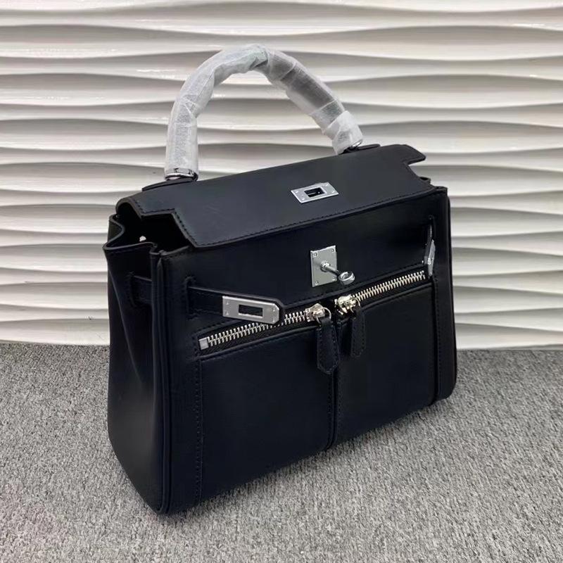 

Новая сумка Lakis с двойными молниями и широкими плечевыми ремнями, высококачественная, с несколькими карманами, хорошая текстура, натуральная коровья кожа 28x9x20cm