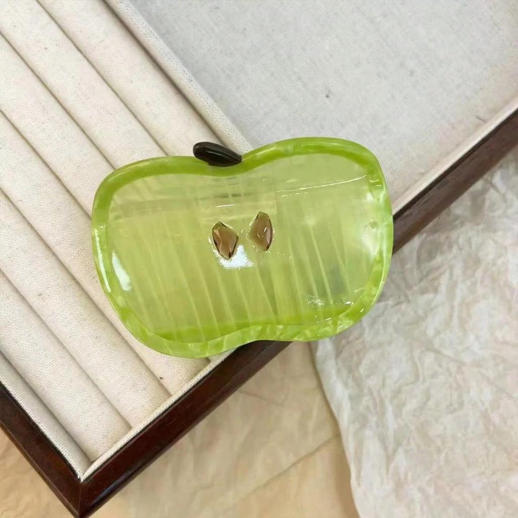 1pc temperament vinegar clip large green apple hair clip shark clip headband versatile hair clip