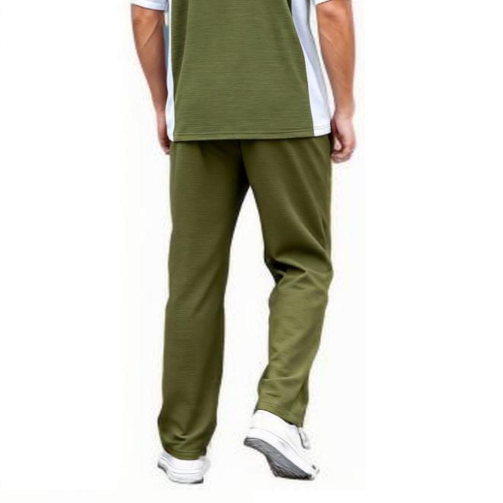 Men's Loose, Breathable Straight-leg, Color-blocked Sport And Casual Trousers