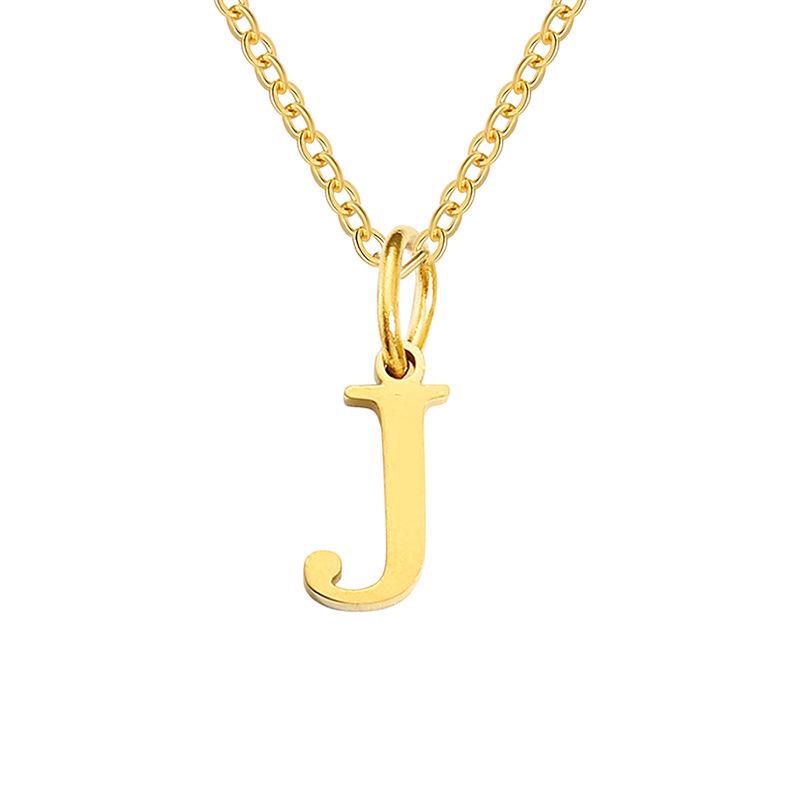 Elegante Collar con Colgante de 26 Letras para Mujer - Diseño Único Cadena para Clavícula de Acero de Titanio