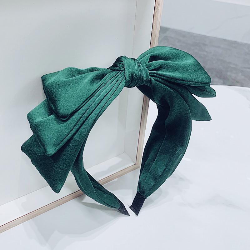 Women High Cranium Satin Fabric Bow Knot Hairbands Female Party Shopping Headpiece Wide Headband Hair Accessories