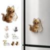 Magnetic Cat Whiskers Holder Transparent Cute Pet Fur Storage Refrigerator Magnet with Mini Vase for Personalized Home Style