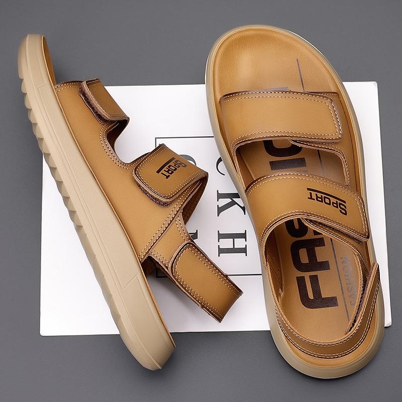 Fashion Summer Breathable Men Flat Bottomed Soft Quality Fashionable Leisure Sandals Men's Ventilation Non-slip Seaside Outdoor Sandals