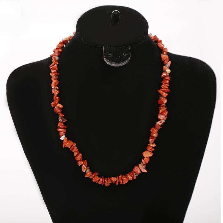 Collana Fatta a Mano con Perline a Frammenti di Pietra Naturale Sette Colori N134