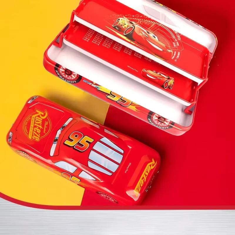 MINISO Cartoon Characters Three-layer Pencil Case Large Capacity Cartoon Car Stereo Pencil Case Learning Gift Multi-function Stationery