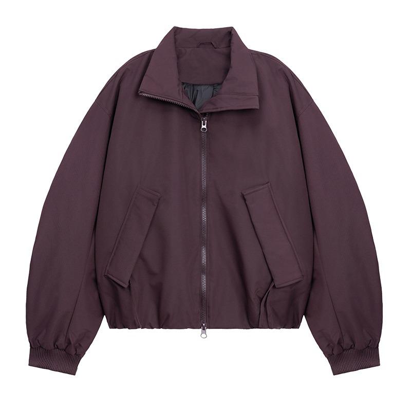 Унисекс ретро стеганая куртка с воротником-стойкой - свободный крой, хлопковая, осенне-зимняя мода 2XL фиолетовый