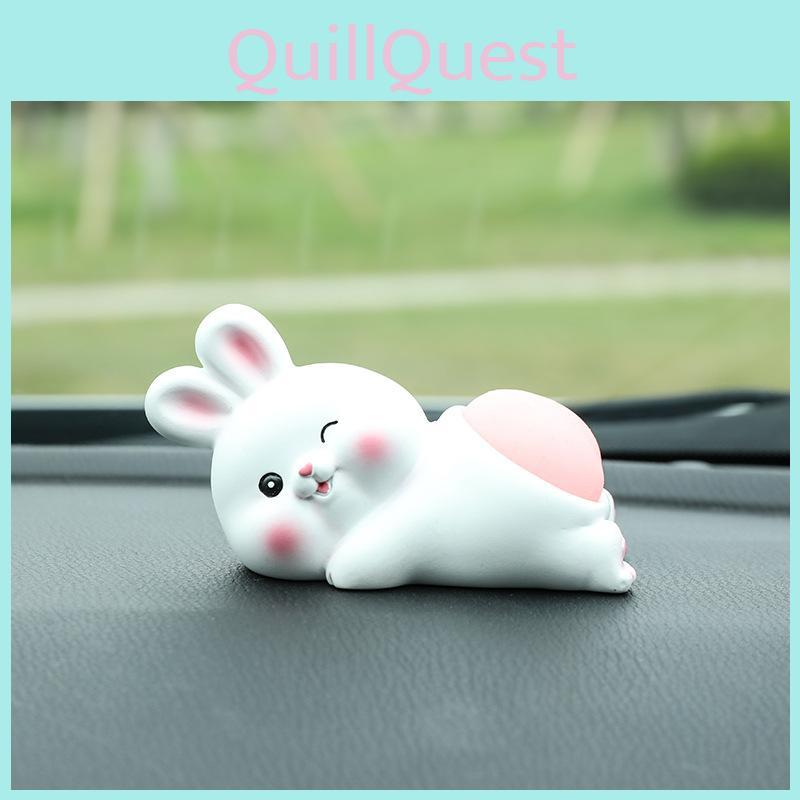 Animal Car Decor Resin Playful Bunny Car Accessory Ideal For Gift Giving And Celebrations