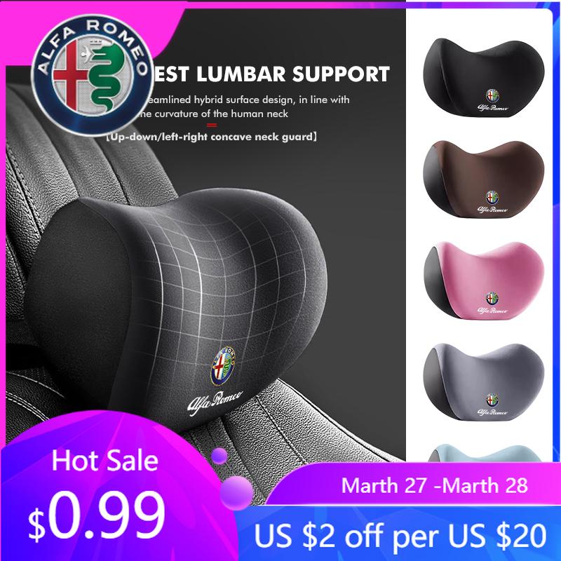 NPSBC1 For Alfa Romeo Car Driver Seat Headrest Lumbar Support Pad Neck Pillow Interior Accessories For Alfa Romeo Giulia 147 Mito 156 1
