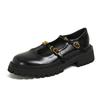 - Thick-soled Versatile Single Shoes with T-button and Thin Mary Jane Leather Small Leather Shoes for Women's Summer