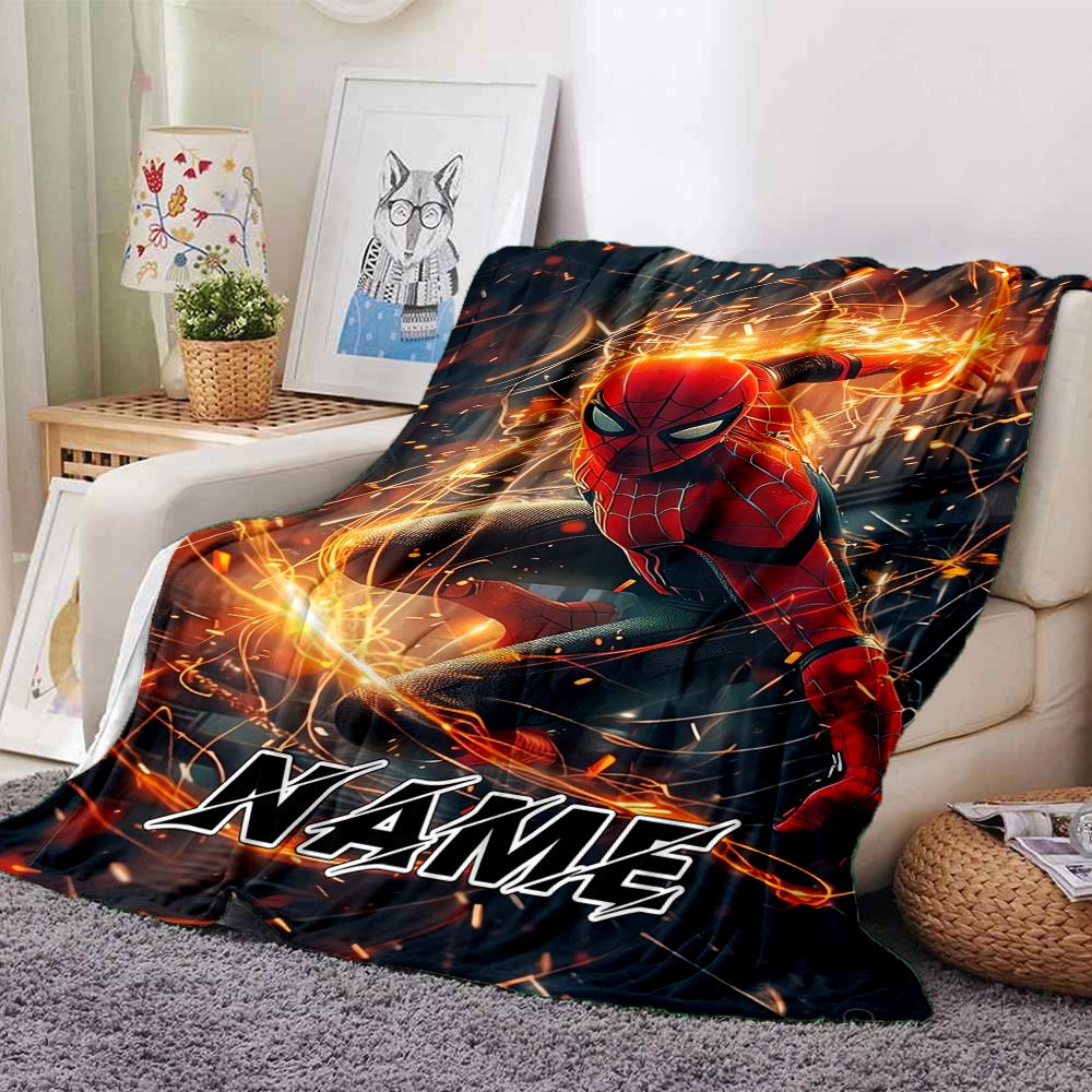 Custom Name Spider-Man Comic Artwork blanket for Couch & Bed, Plush Cozy Fuzzy Blanket Super Soft & Warm Blankets for Fall and Winter. 09087
