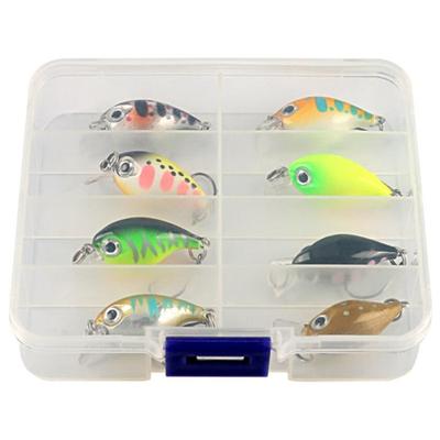 8pcs Compacts Artificial Baits Light Weight Floating Fishing Topwater Baits Swimming Action Fishing Gear
