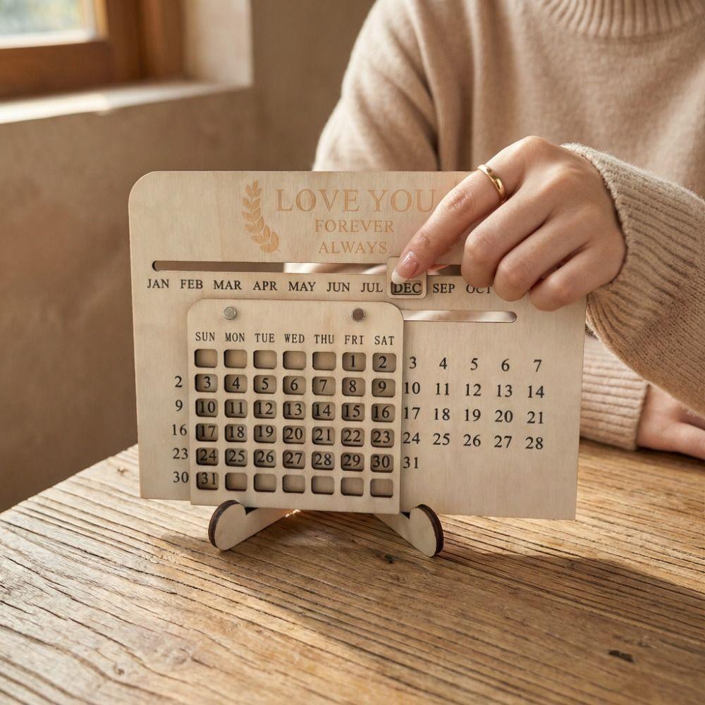 Handmade Perpetual Calendar Manual Eternal Calendar Funny Desktop Desk Calendar  Tabletop Decor