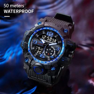 Men Watch Alarm Clock Function Multi Function Open Button Waterproof Electronic Watch Suitable for Outdoor Use