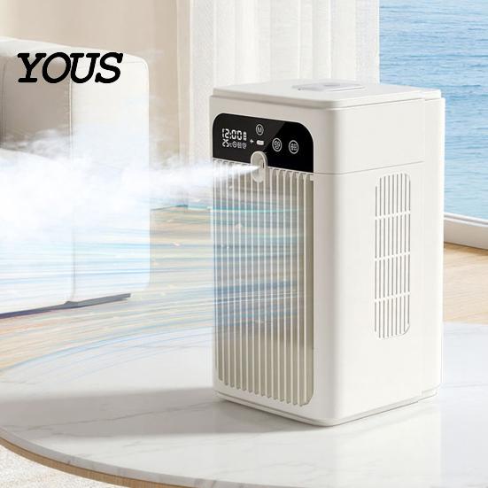 Dual Cooling System Fan Portable Air Cooler Fan, 3 in 1 Cooling, Humidifying & Charging, Mini Evaporative Car Camping Conditioner with Mist,