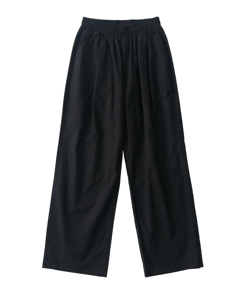 ANALOG MOOD Linen-Like Wide Pants (Black)