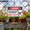 Vintage Warning Metal Tin Sign Danger Velociraptor Containment Keep Out Art Poster Chic Gift Metal Signs for Garden Farm Fence