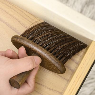 Cleaning Brush Wood Handle Soft Bristle Multifunctional Gap Cleaning Brush for Keyboards Car Interiors Desktop