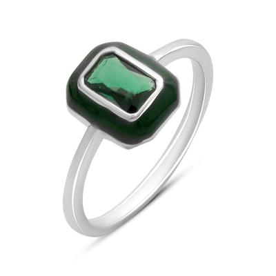 Silver Ring with Cubic Zirconia, Enamel, Product Weight 1.64 G (60002237)