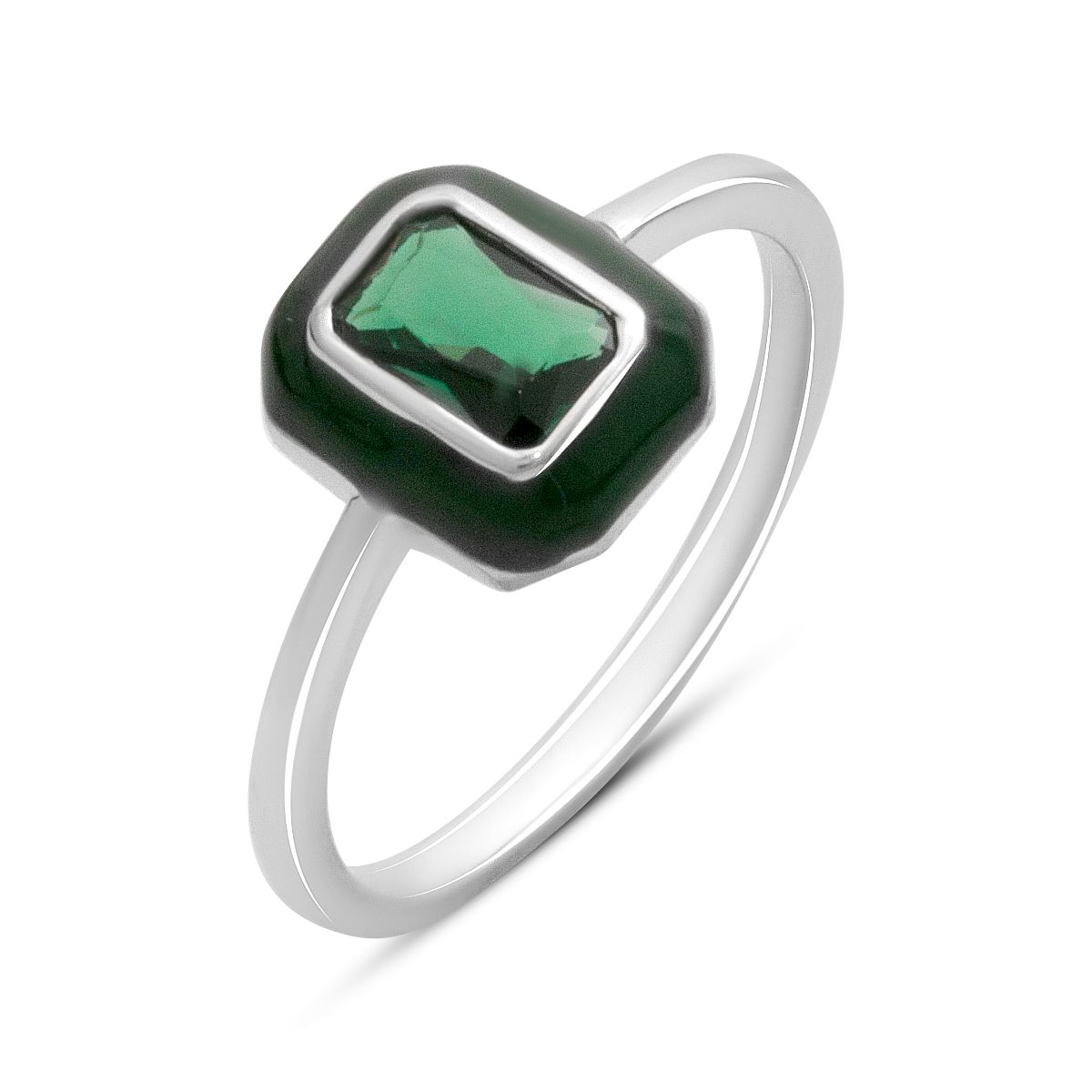 

Срібний перстень з фіанітами, емаллю, вага виробу 1,69 гр (60002237) 17.5 білий