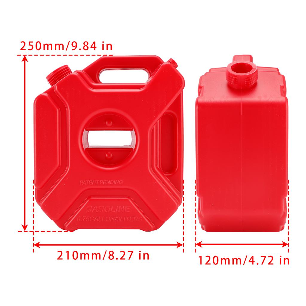 3L Öl-Benzinbehälter Antistatische Jerry Can Kraftstofftank Rot Für Touring Abenteuer